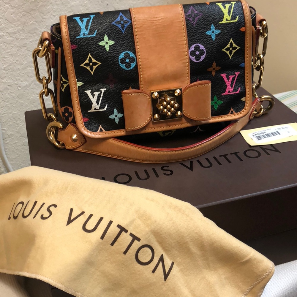 Louis Vuitton black multi Patti Noir